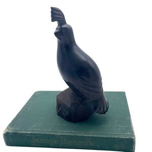 Brown Hand-carved Wooden Decorative Statue Quail Bird Figurine